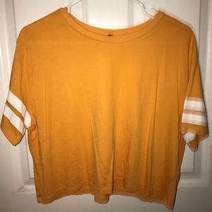 bright yellow cropped t-shirt